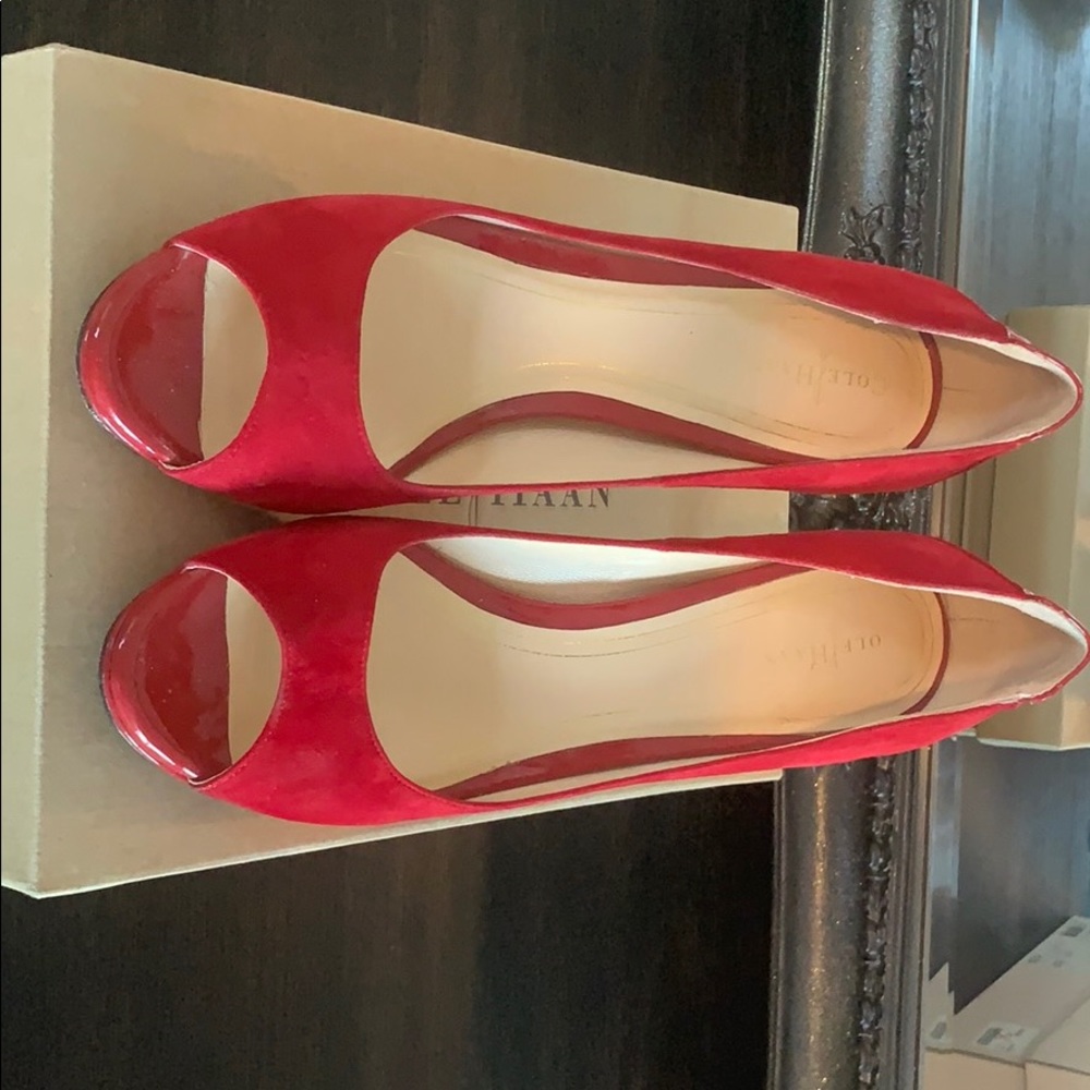 Cole Haan Chelsea tango red suede pumps